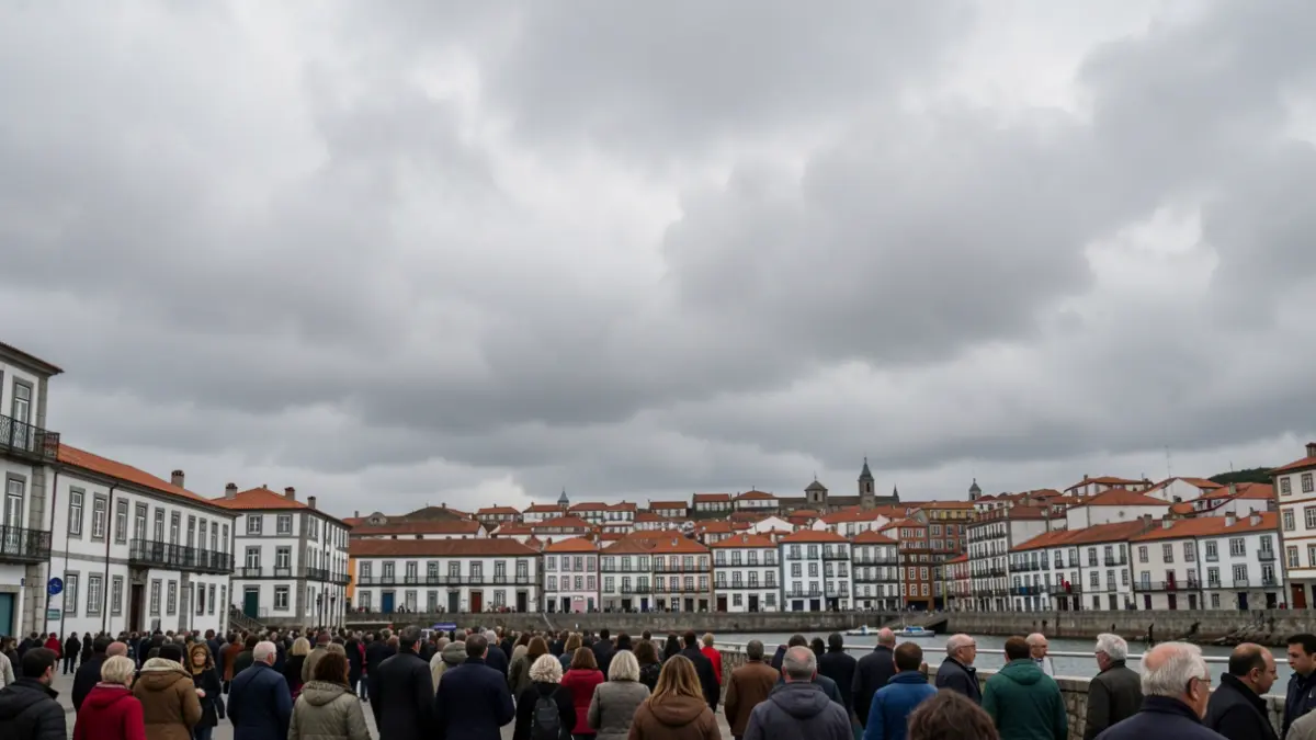 Imagen genérica de cielo cubierto sobre una ciudad gallega.