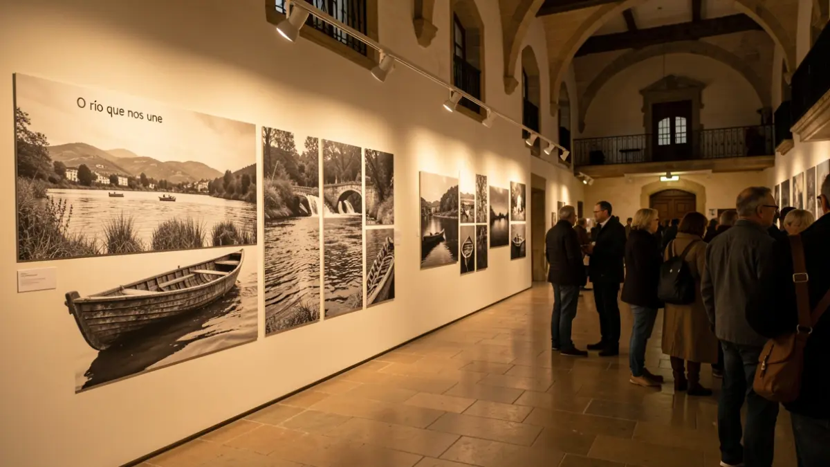 Imagen de una exposición fotográfica sobre el río Miño y su descenso.