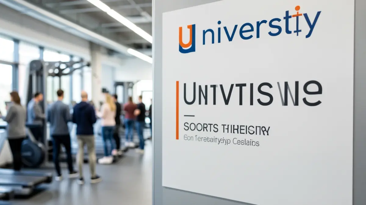 Imaxe xenérica dun cartel de instalacións deportivas universitarias.