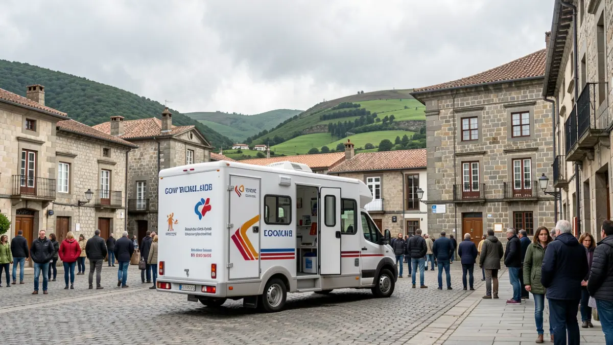 Unidade móbil de doazón de sangue en Porto do Son.