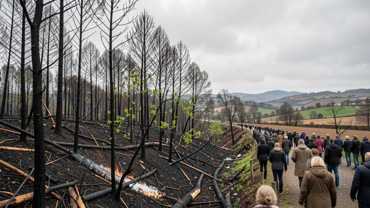 Imagen genérica de paisaje quemado por la ola de incendios en Galicia.