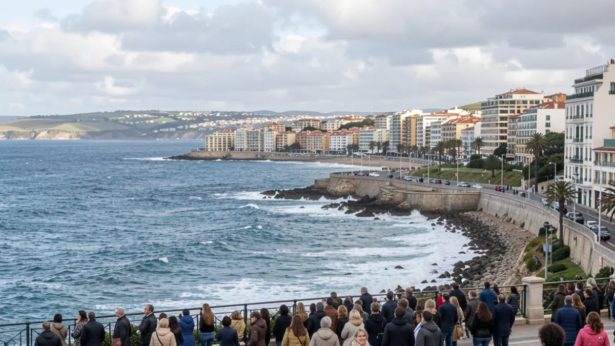 Imaxe xenérica da costa de Vigo co océano Atlántico.