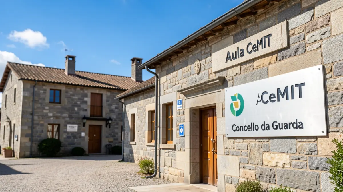 Imagen genérica del exterior de un centro de formación digital en Galicia.
