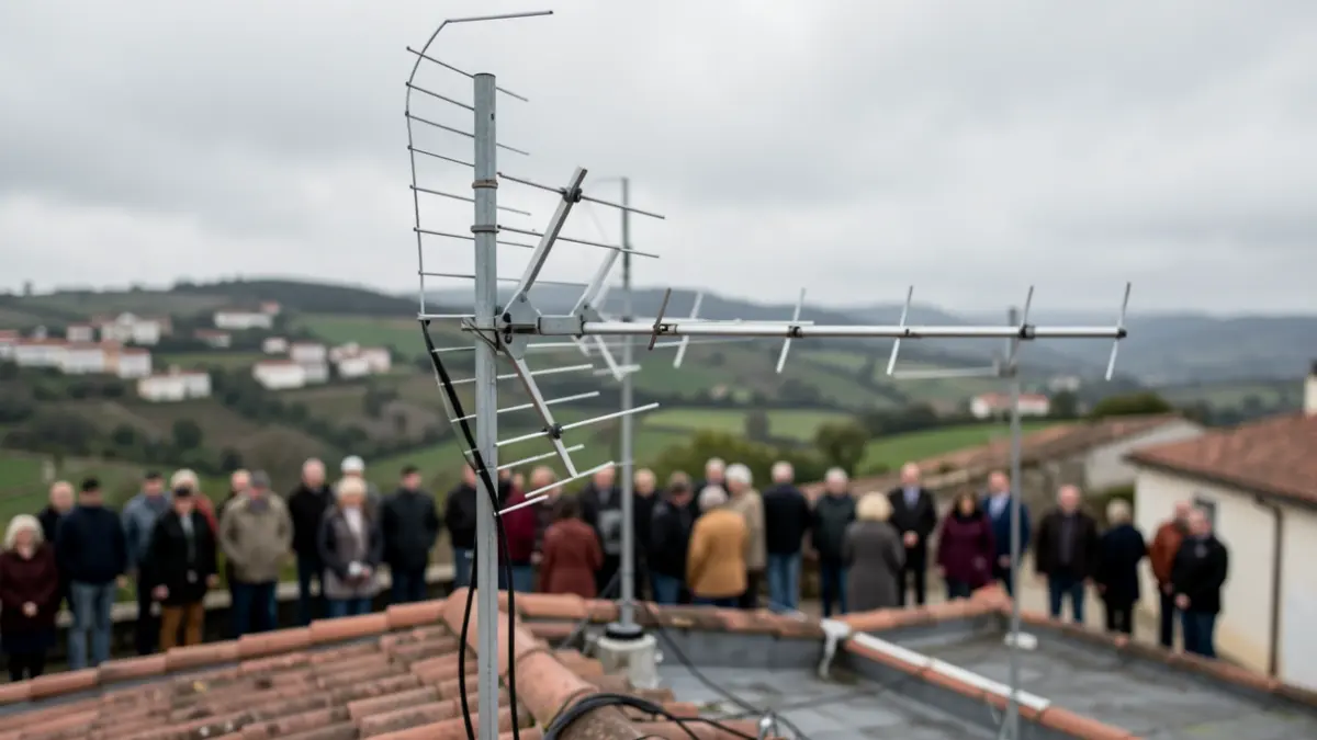 Imagen genérica de antenas de TDT en un tejado.