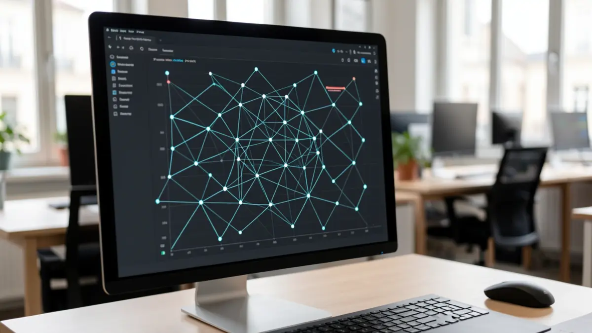 Imaxe xenérica de representación de intelixencia artificial e datos dixitais nunha pantalla.