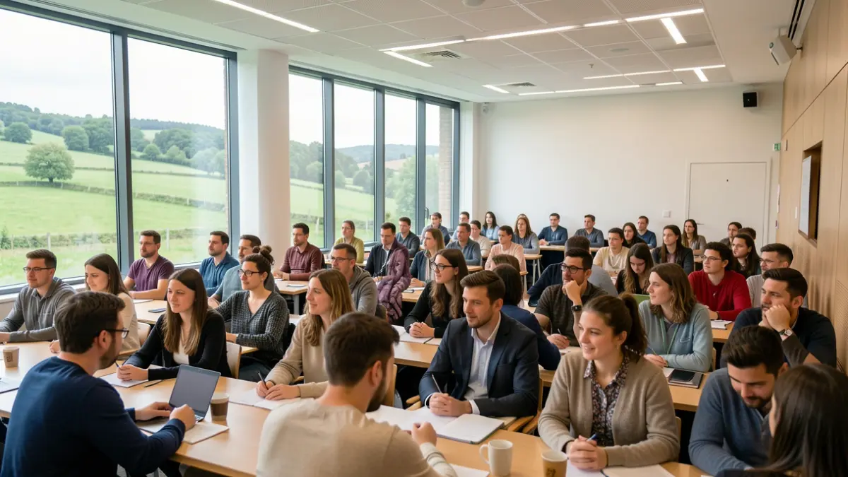 Imagen genérica de profesionales de la educación y estudiantes en una universidad gallega.