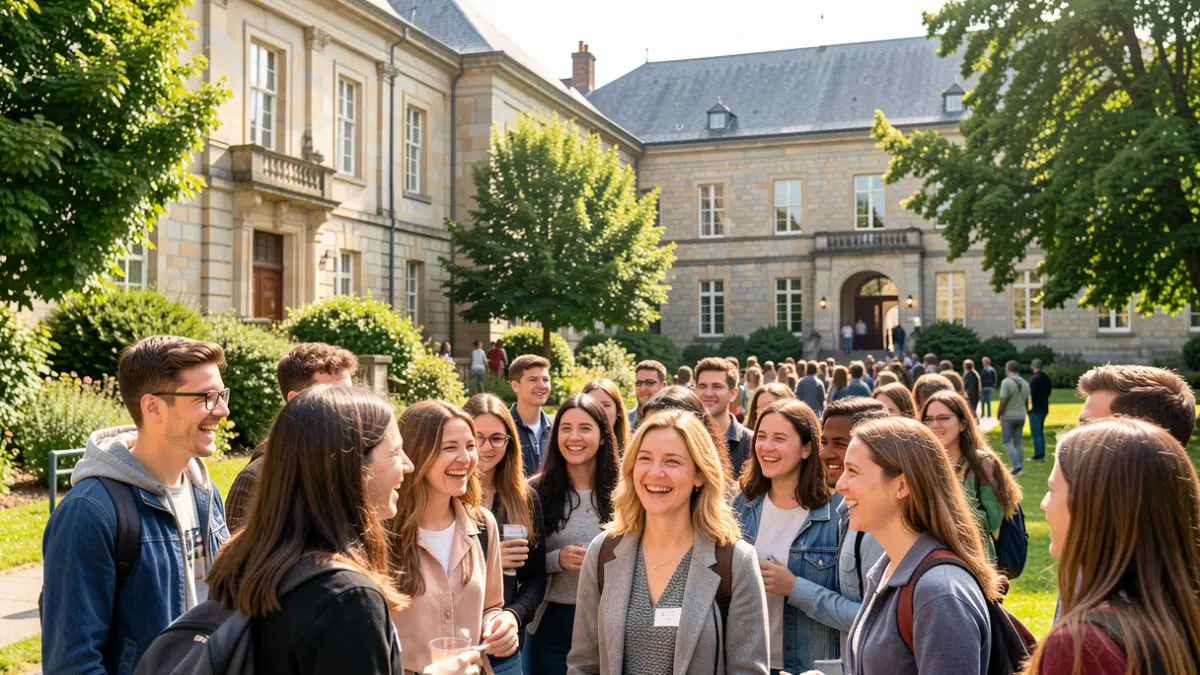 Imagen genérica de estudiantes internacionales diversos en un campus universitario gallego.