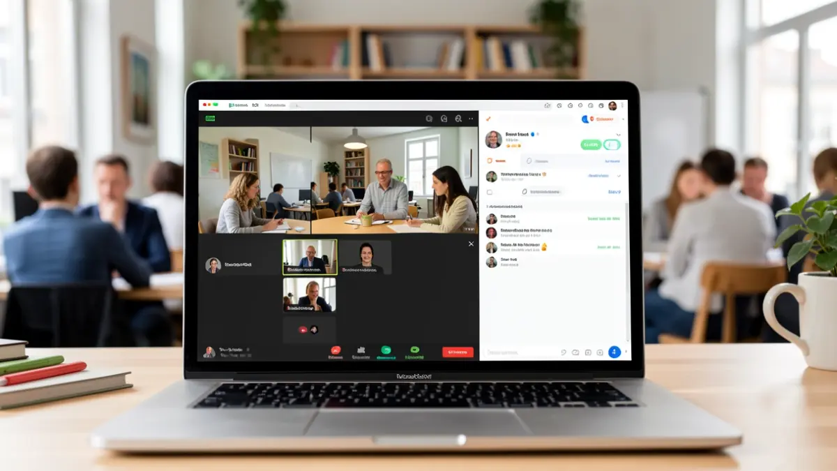 Imagen genérica de un aula virtual en un portátil.