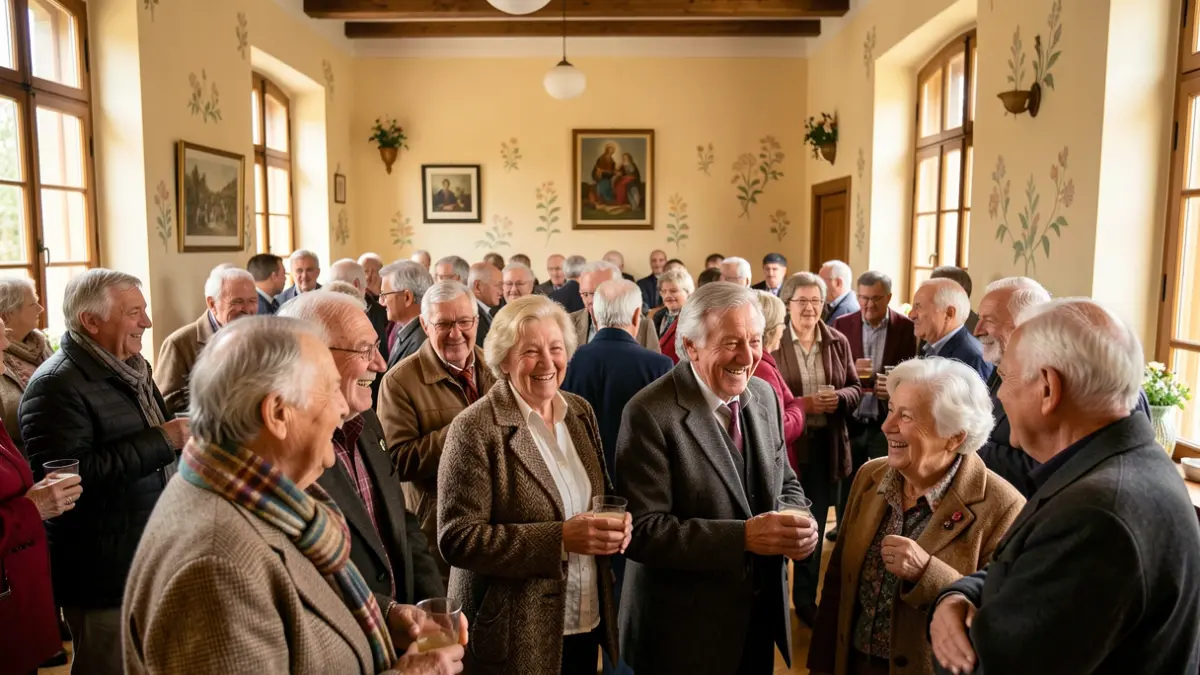 Imagen genérica de personas mayores gallegas participando en una reunión social.