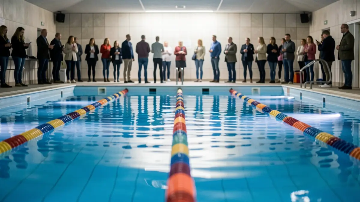 Imaxe xenérica dunha rúa dunha piscina escolar.