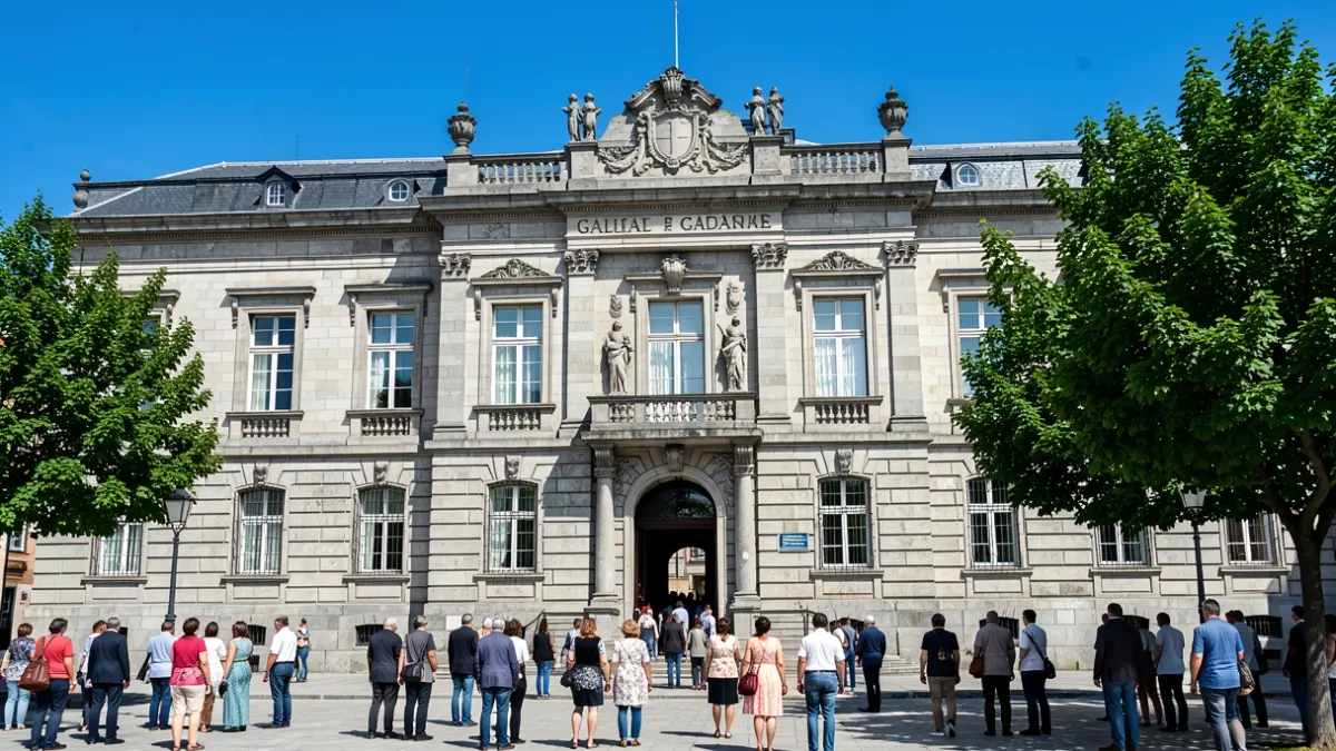 Imagen genérica de un ayuntamiento gallego con arquitectura de granito.