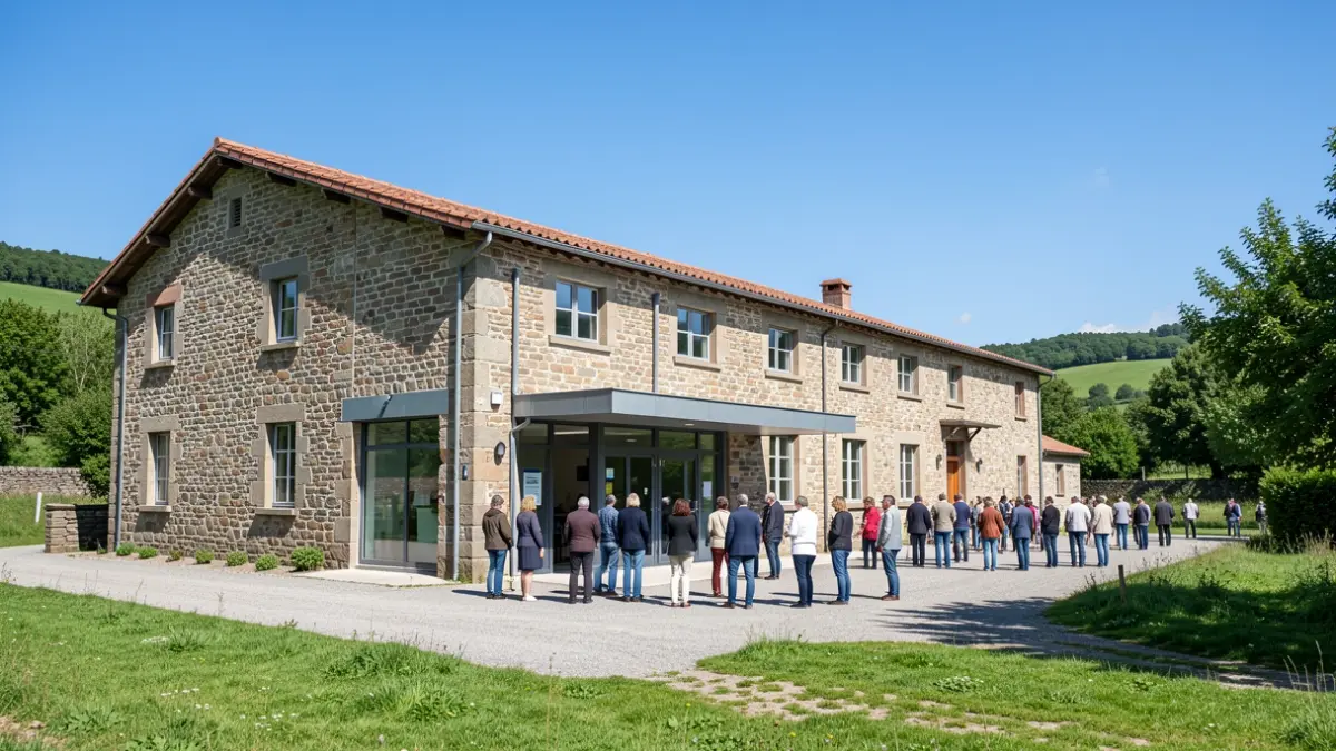 Imaxe xenérica dunha antiga escola rural galega rehabilitada como Centro TIC.