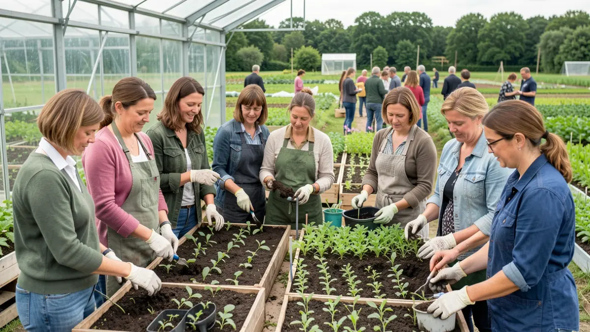 Imagen genérica de mujeres participando en un taller de agricultura ecológica.