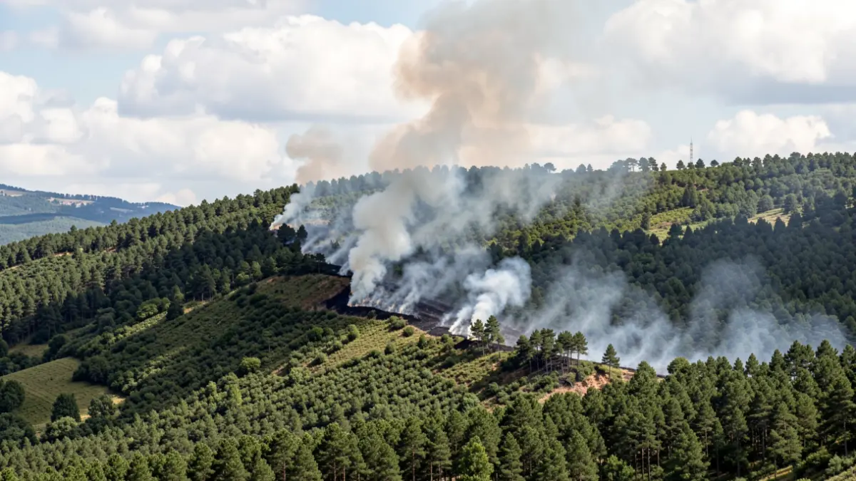 Imaxe xenérica de lume forestal controlado en Galicia.