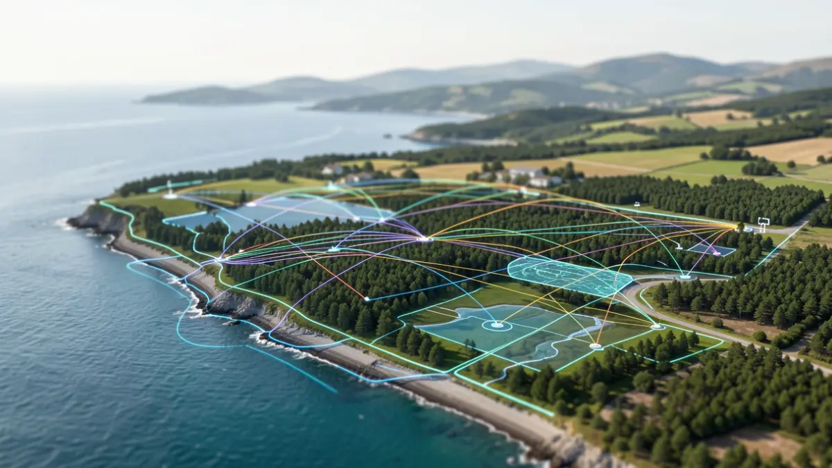Imaxe xenérica de visualización de xemelgos dixitais territoriais con datos de Galicia.