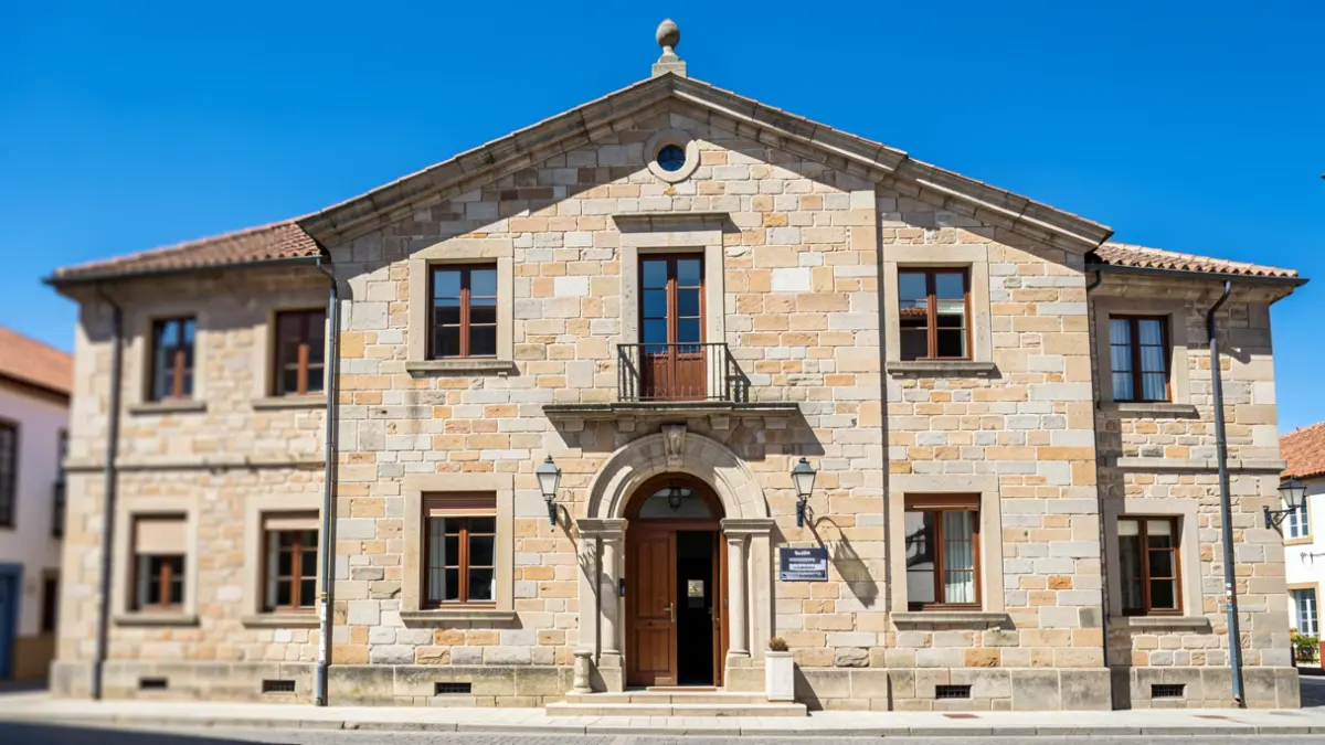 Imagen genérica de un edificio de piedra con arquitectura típica gallega.