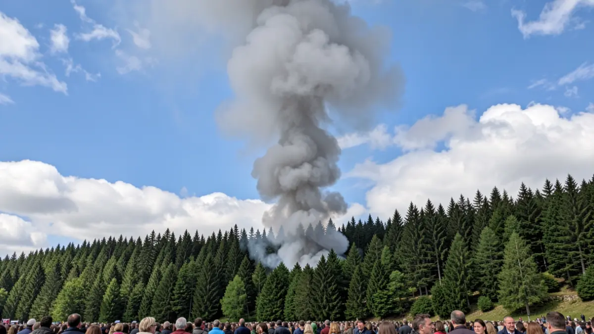 Imaxe xenérica de fume dun incendio forestal nun monte galego.