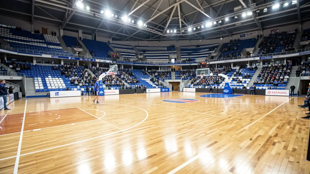 Imagen genérica del interior de un pabellón deportivo vacío.
