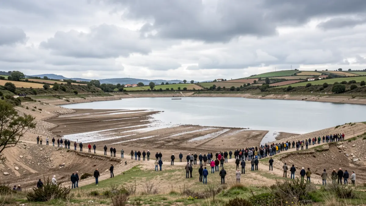 Imagen genérica de escasez de agua en el embalse de As Forcadas.