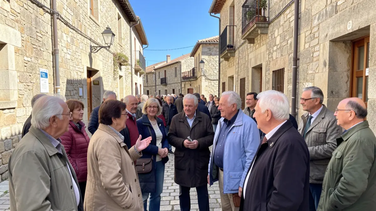 Personas mayores disfrutando de una visita guiada por el patrimonio de Noia y A Pobra do Caramiñal.