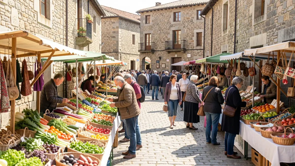 Imagen genérica de un mercado al aire libre en Galicia.