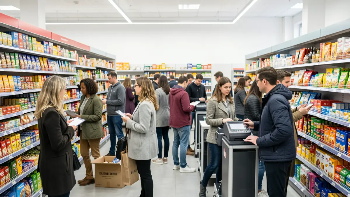 Imagen genérica de personas en curso de formación para supermercados.
