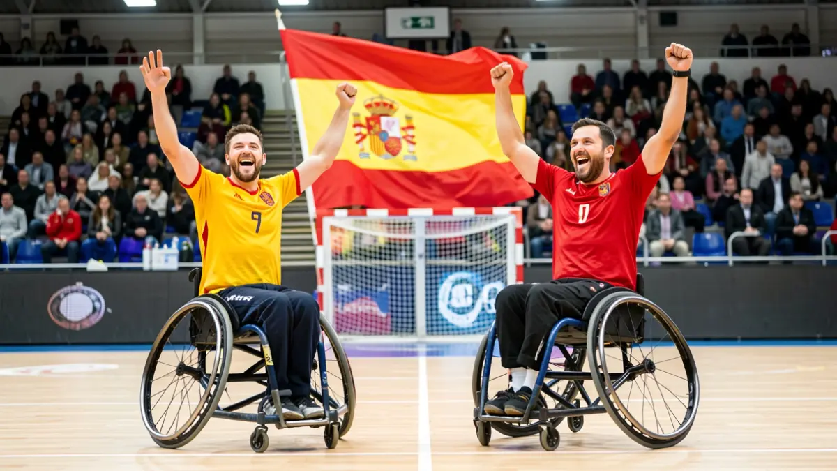 Imaxe xenérica de deportistas celebrando unha vitoria.