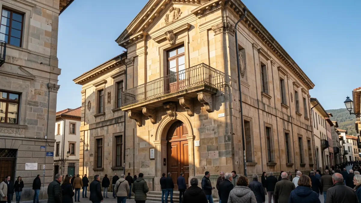 Imaxe xenérica dun concello galego con balcón e luz solar.