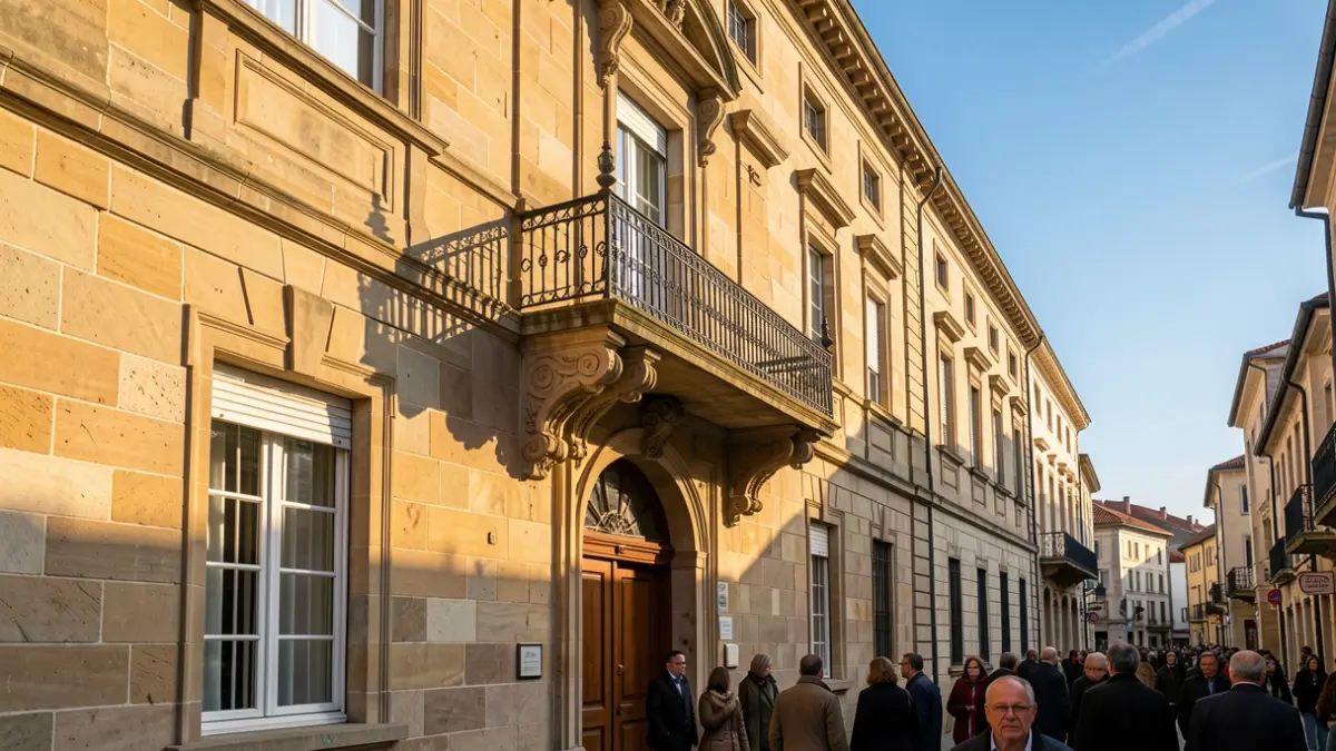 Imaxe xenérica dun concello galego con balcón e luz solar.