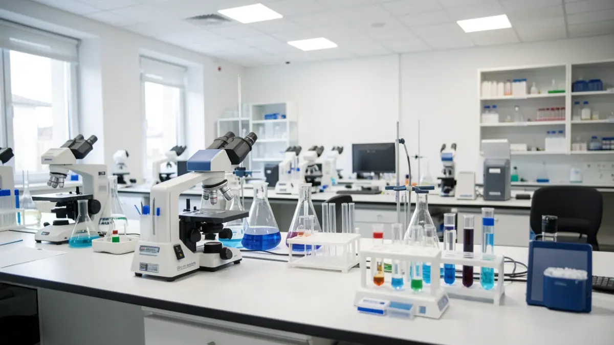 Imaxe xenérica de laboratorios científicos modernos en Galicia con equipamento científico.