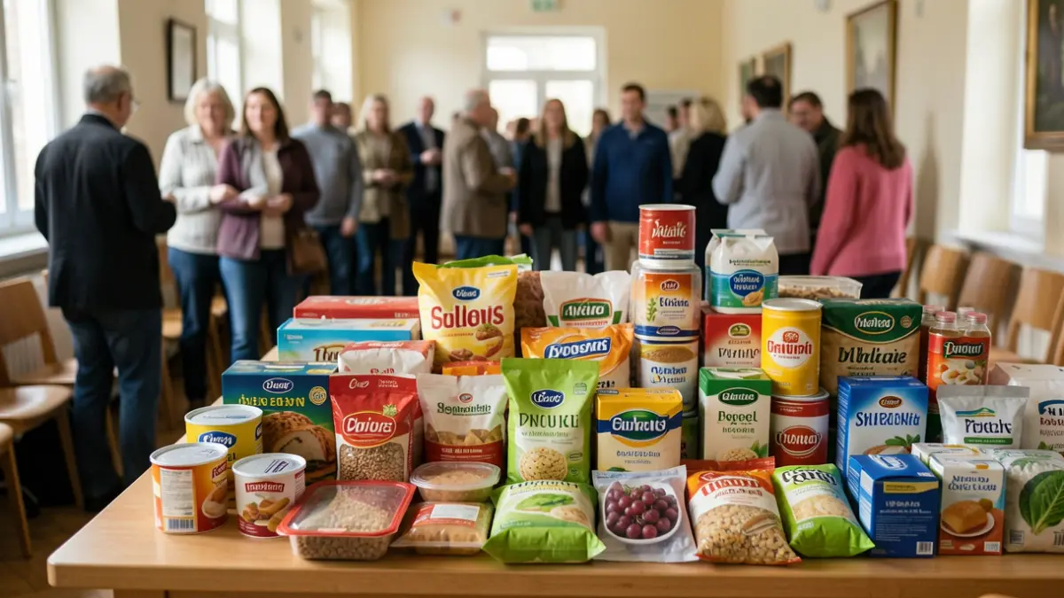 Imagen genérica de donaciones de alimentos y productos de higiene.