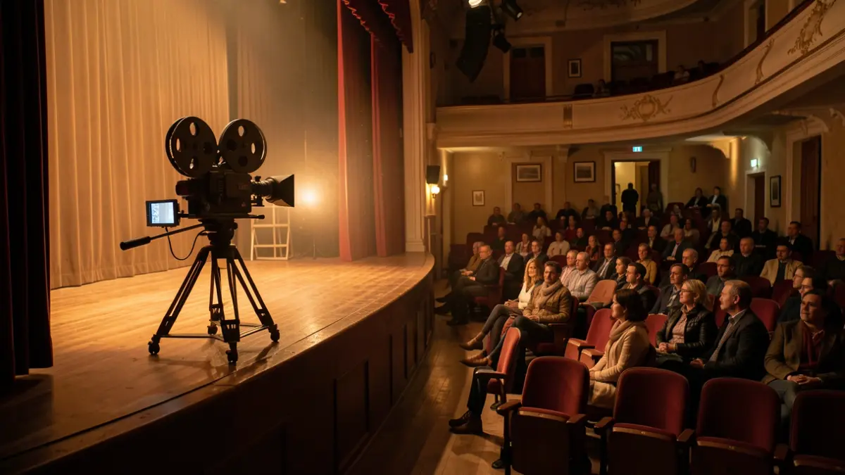 Imaxe xenérica dunha sala de cine ou teatro con ambiente cultural.