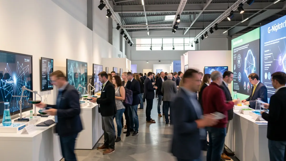 Imagen genérica de un evento de divulgación científica con gente interactuando con exposiciones en un centro de ocio.