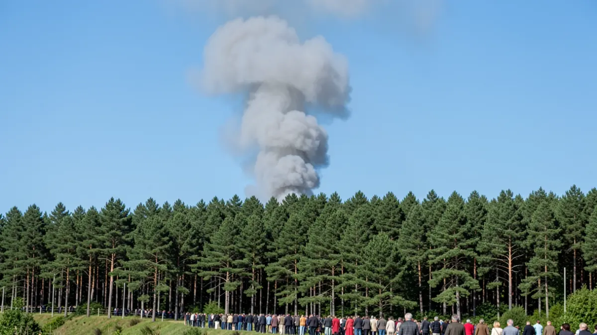 Imaxe xenérica dunha columna de fume sobre un monte galego.