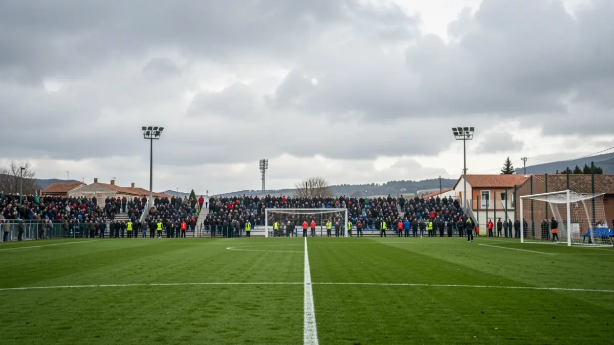 Imaxe xenérica dun campo de fútbol en Galicia.