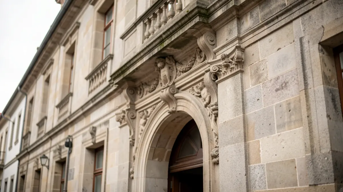 Imagen genérica de un edificio institucional de Galicia con detalles arquitectónicos.