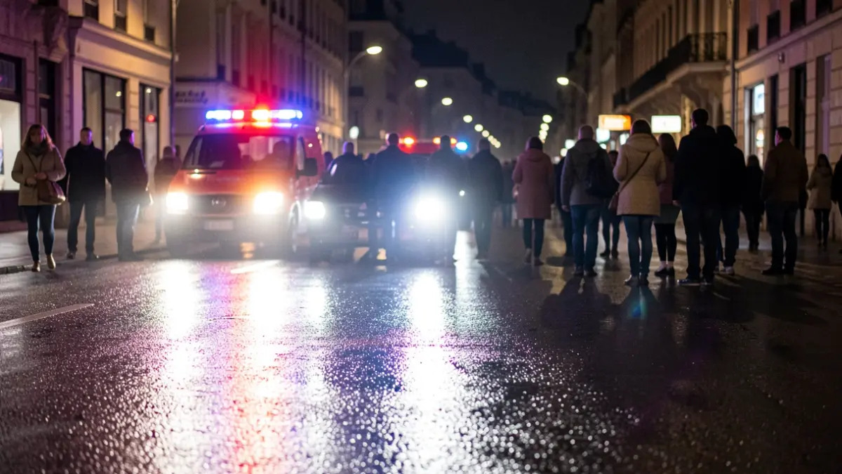 Imagen genérica de luces de emergencia reflejadas en el asfalto.