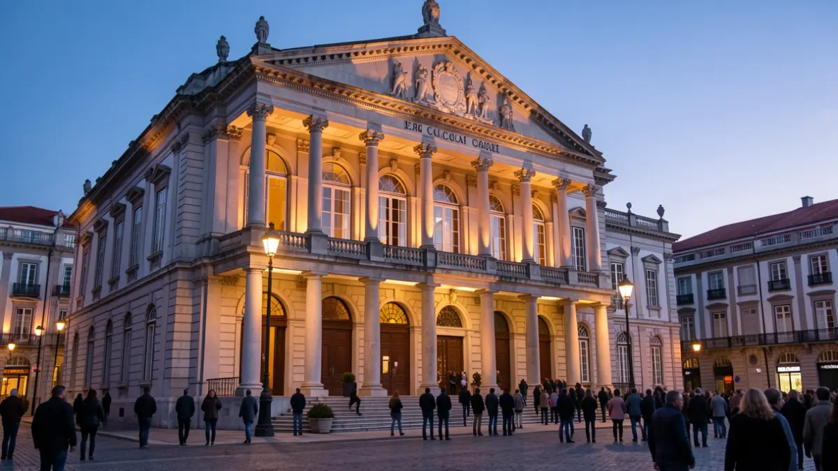 Imagen genérica del Teatro Colón de A Coruña por la noche.
