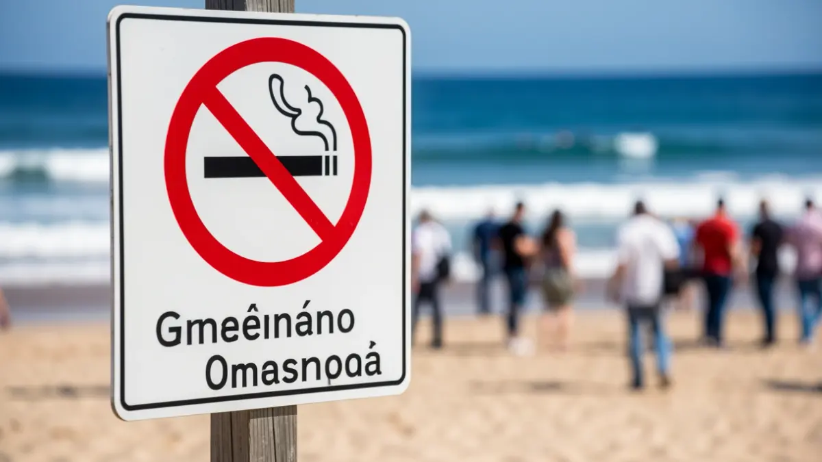 Un cartel de 'Prohibido Fumar' en una playa gallega.
