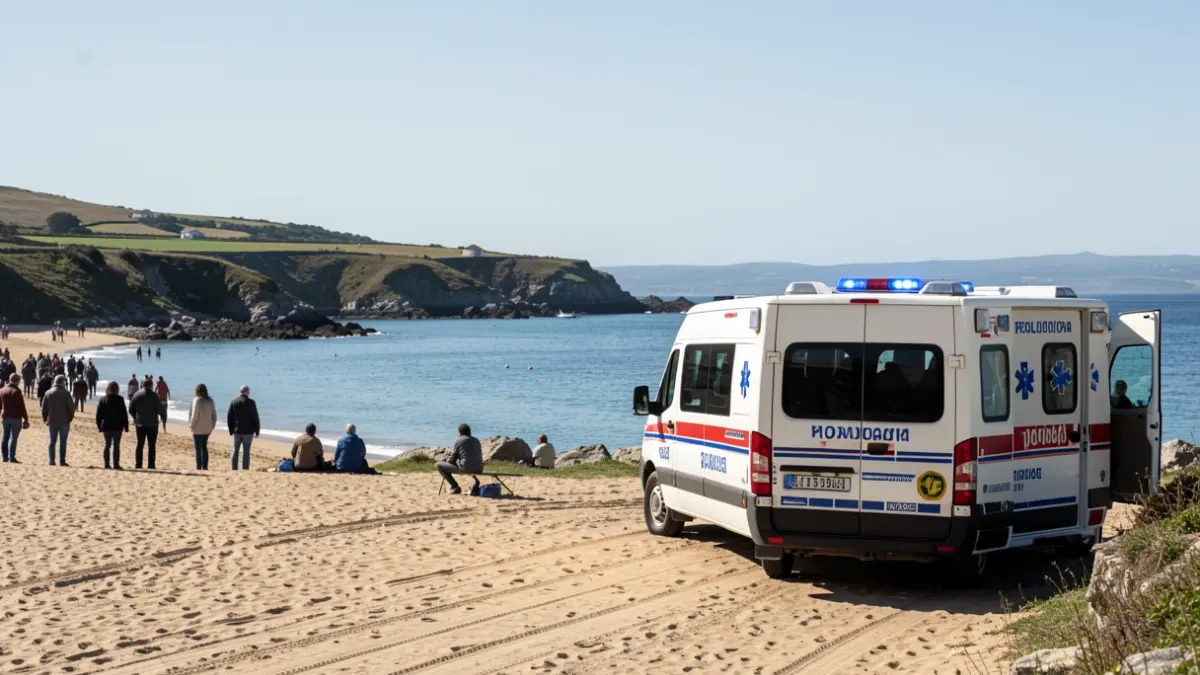 Imagen genérica de una ambulancia medicalizada cerca de la costa gallega.