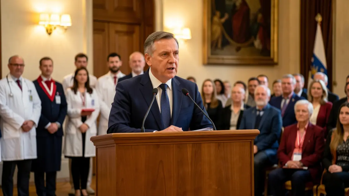 Imaxe xenérica dun conselleiro falando nun acto académico.