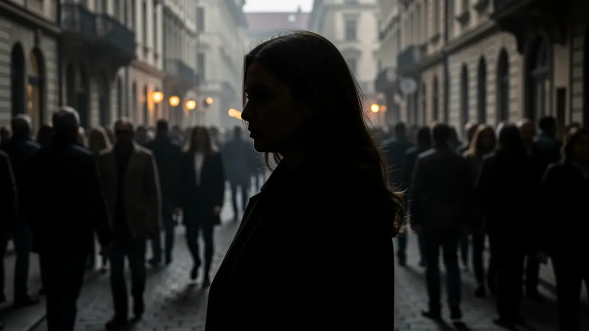Imagen simbólica de una mujer en penumbra, representando la trata y la explotación sexual.