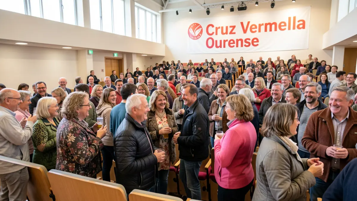 Imagen genérica de voluntarios de Cruz Roja en un auditorio en Galicia.