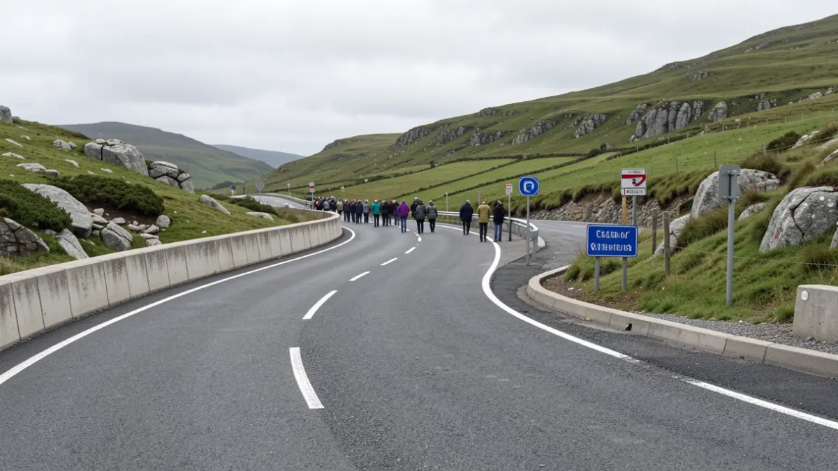 Imaxe xenérica de obras na estrada en Galicia.