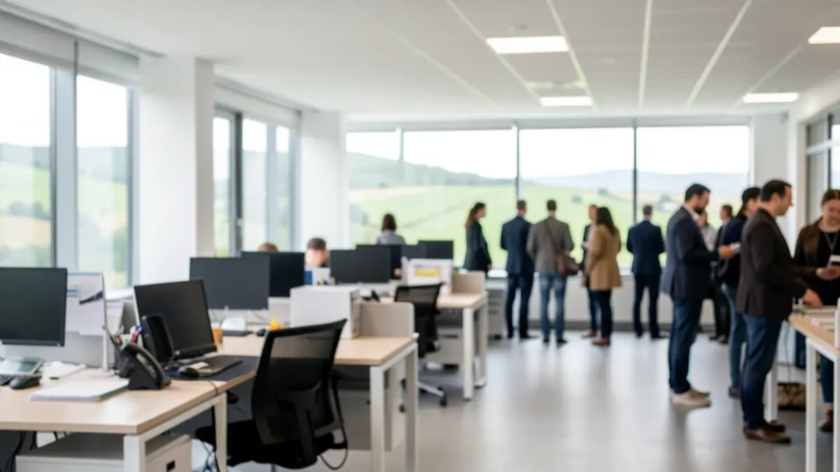 Imaxe xenérica dunha oficina de emprego moderna en Galicia.