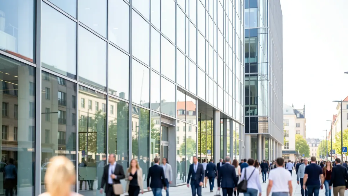 Imaxe xenérica dun edificio moderno de cristal e aceiro que representa a innovación e a tecnoloxía.