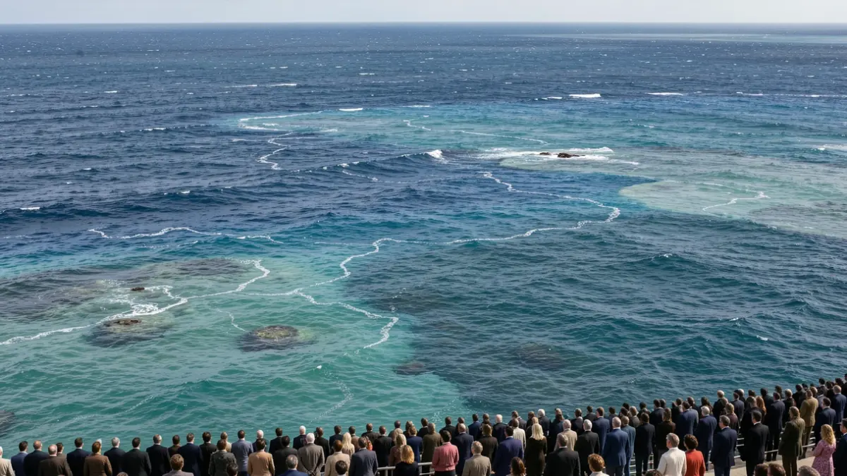 Imagen genérica de paisajes marinos dinámicos con diferentes zonas y texturas.