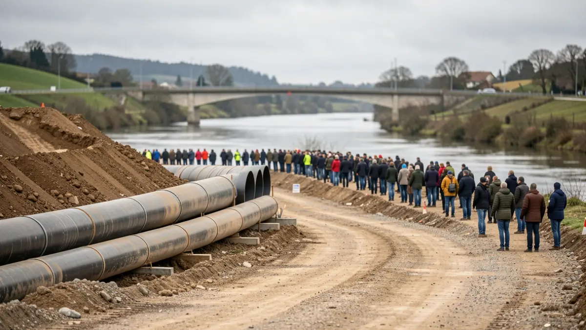 Imagen genérica de obras de construcción de una carretera en Galicia, con maquinaria y terraplenes.