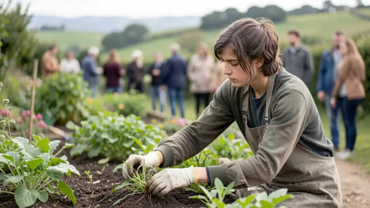 Generic image of a young person working in a garden.
