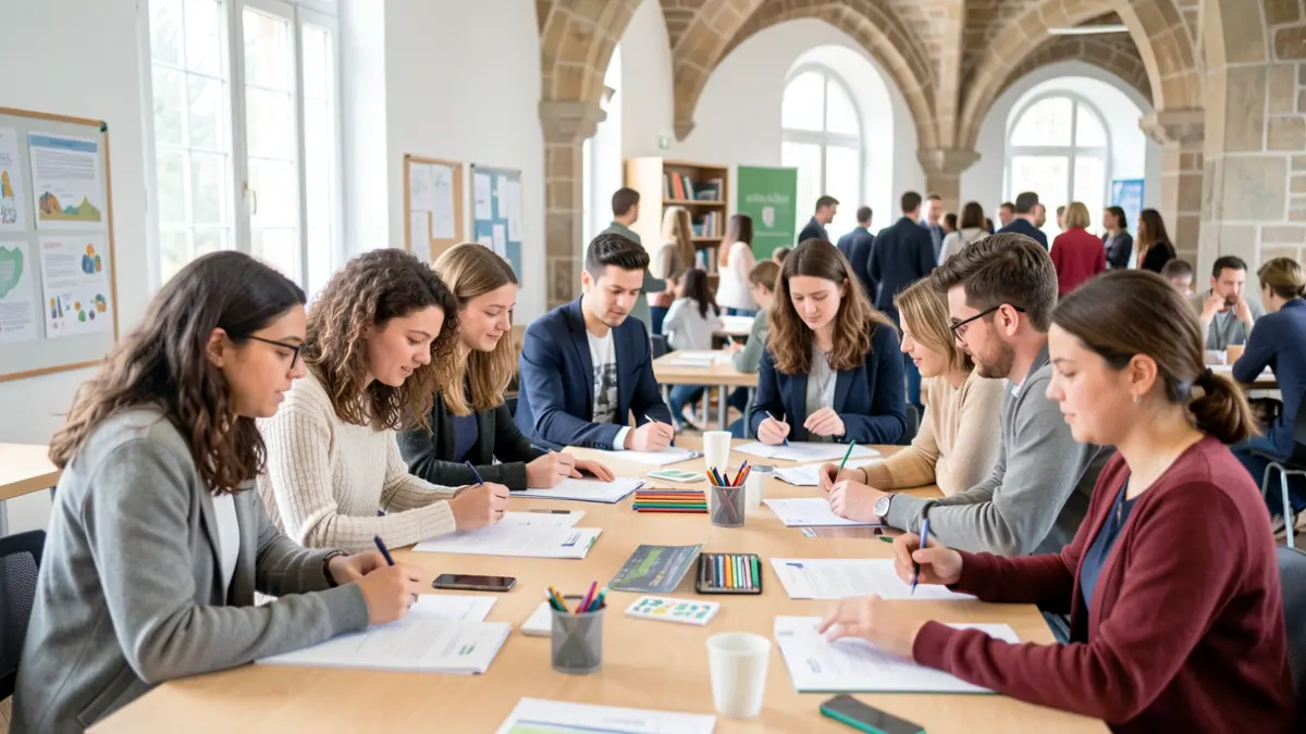 Generic image of diverse students participating in educational workshops in Galicia.